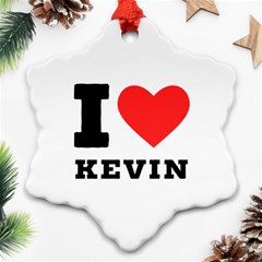 I Love Kevin Snowflake Ornament (two Sides) by ilovewhateva