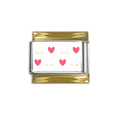 Hearts-36 Gold Trim Italian Charm (9mm) by nateshop