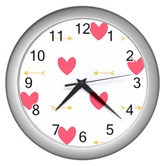 Hearts-36 Wall Clock (silver) by nateshop