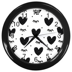 Hearts-57 Wall Clock (black) by nateshop