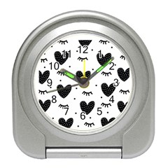 Hearts-57 Travel Alarm Clock by nateshop