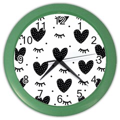 Hearts-57 Color Wall Clock by nateshop