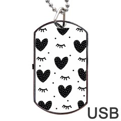 Hearts-57 Dog Tag Usb Flash (two Sides) by nateshop