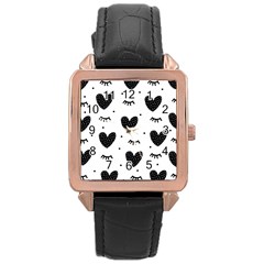 Hearts-57 Rose Gold Leather Watch  by nateshop