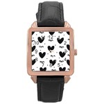 Hearts-57 Rose Gold Leather Watch  Front