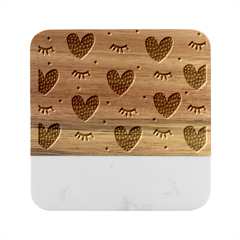 Hearts-57 Marble Wood Coaster (square) by nateshop