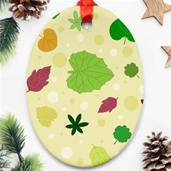 Leaves-140 Ornament (oval) by nateshop