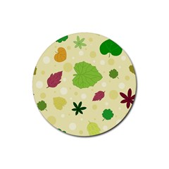 Leaves-140 Rubber Coaster (round) by nateshop