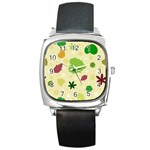 Leaves-140 Square Metal Watch Front