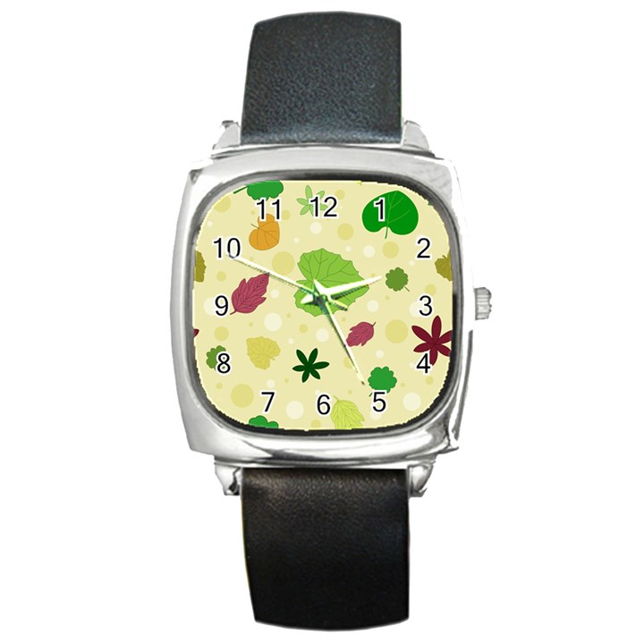 Leaves-140 Square Metal Watch