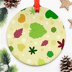 Leaves-140 Round Ornament (two Sides) by nateshop