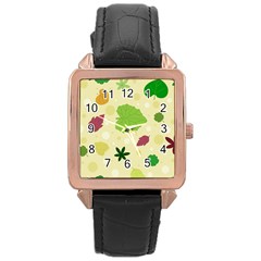 Leaves-140 Rose Gold Leather Watch  by nateshop