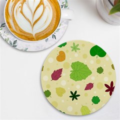 Leaves-140 Uv Print Round Tile Coaster by nateshop