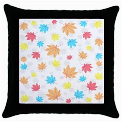 Leaves-141 Throw Pillow Case (black) by nateshop