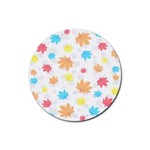 Leaves-141 Rubber Coaster (Round) Front