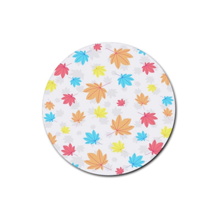 Leaves-141 Rubber Coaster (Round)