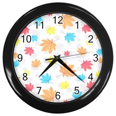 Leaves-141 Wall Clock (black) by nateshop