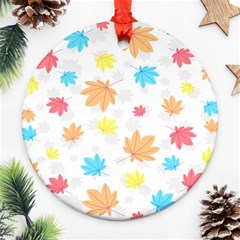 Leaves-141 Round Ornament (two Sides)