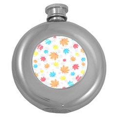 Leaves-141 Round Hip Flask (5 Oz) by nateshop