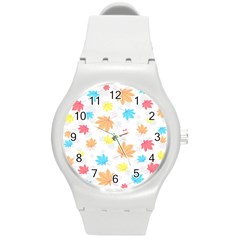 Leaves-141 Round Plastic Sport Watch (m) by nateshop