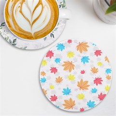 Leaves-141 Uv Print Round Tile Coaster by nateshop