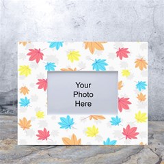 Leaves-141 White Tabletop Photo Frame 4 x6 