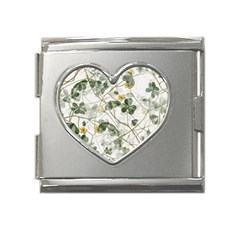 Leaves-142 Mega Link Heart Italian Charm (18mm)