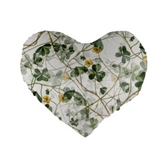 Leaves-142 Standard 16  Premium Flano Heart Shape Cushions by nateshop