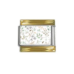 Leaves-147 Gold Trim Italian Charm (9mm)