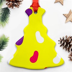 Pattern-yellow - 1 Christmas Tree Ornament (two Sides) by nateshop