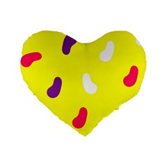 Pattern-yellow - 1 Standard 16  Premium Flano Heart Shape Cushions by nateshop