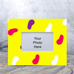 Pattern-yellow - 1 White Tabletop Photo Frame 4 x6  by nateshop