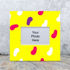 Pattern-yellow - 1 White Box Photo Frame 4  X 6  by nateshop