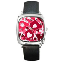 Pink-17 Square Metal Watch by nateshop