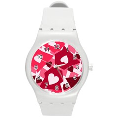 Pink-17 Round Plastic Sport Watch (m) by nateshop