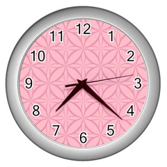 Pink-75 Wall Clock (silver) by nateshop