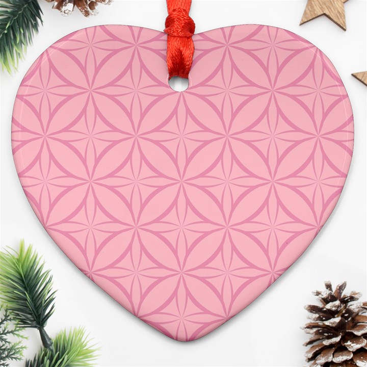 Pink-75 Heart Ornament (Two Sides)