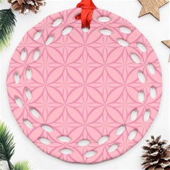 Pink-75 Round Filigree Ornament (two Sides) by nateshop