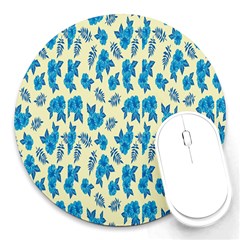 Rose-blue Round Mousepad