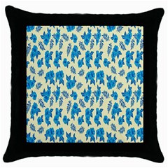 Rose-blue Throw Pillow Case (Black)