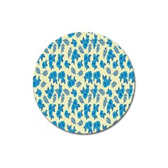 Rose-blue Magnet 3  (Round)