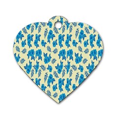 Rose-blue Dog Tag Heart (One Side)