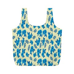 Rose-blue Full Print Recycle Bag (m) by nateshop