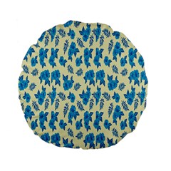 Rose-blue Standard 15  Premium Flano Round Cushions by nateshop