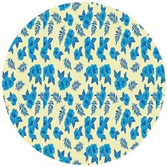 Rose-blue Wooden Puzzle Round