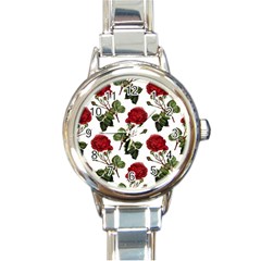 Roses-51 Round Italian Charm Watch by nateshop