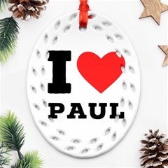 I Love Paul Oval Filigree Ornament (two Sides)