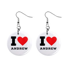 I Love Andrew Mini Button Earrings by ilovewhateva