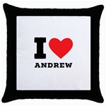 I love andrew Throw Pillow Case (Black) Front