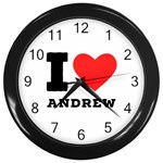 I love andrew Wall Clock (Black) Front